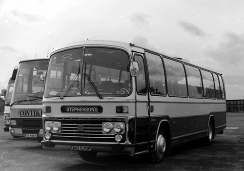 Stephensons Coaches - black and white